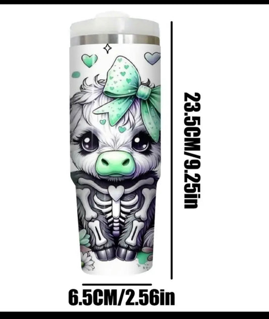 Cow Skull Tumbler Cup