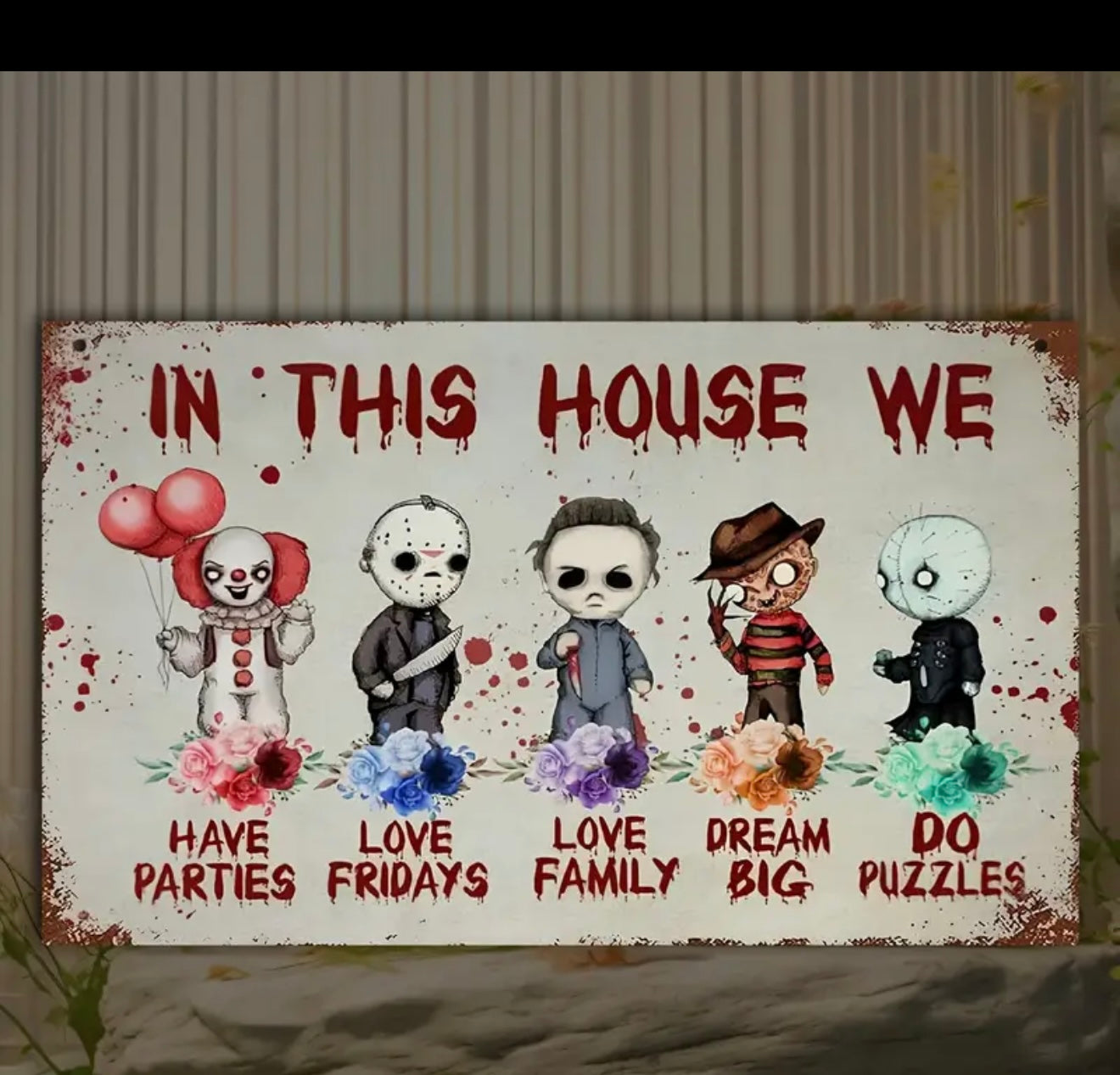 Horror Movie House Sign