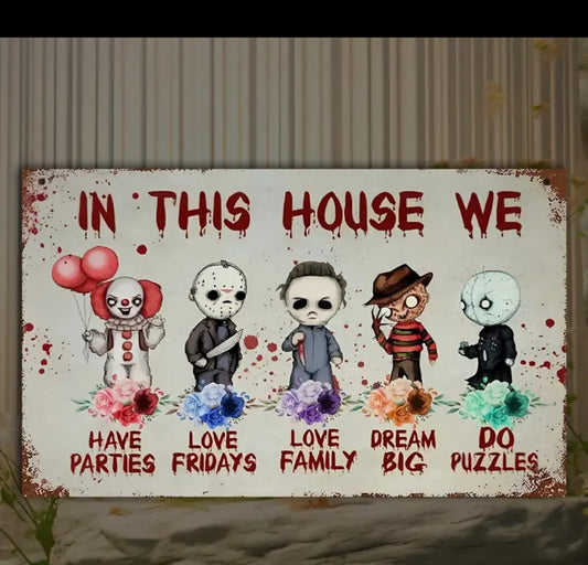 Horror Movie House Sign